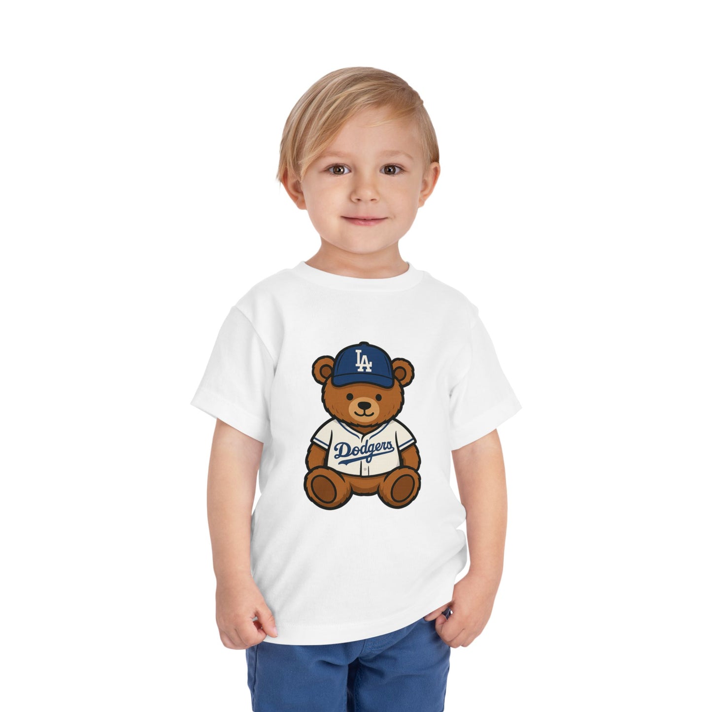Los Angeles Dodgers Teddy Bear Toddler Tee — Kids MLB Team Shirt