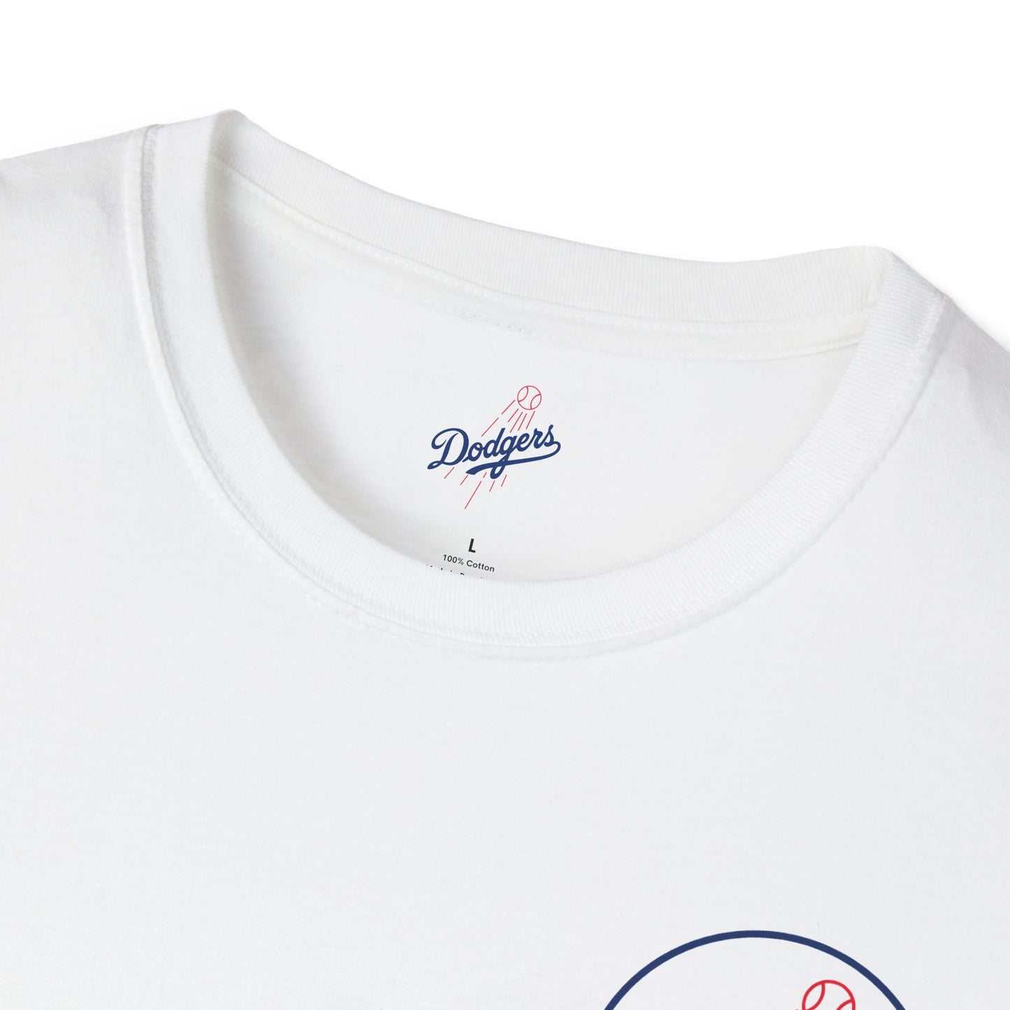Dodgers 2024-2025 Back-to-Back World Series Champions White T-Shirt L Chest Round Logo